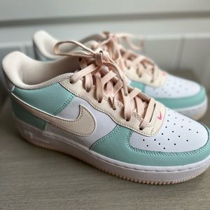 Nike Air Force 1 Low "Jade Ice/Guava Ice/White/Pink Spell” Girls' Shoe